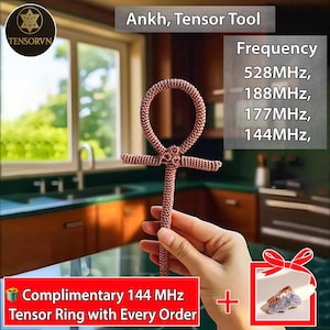 Ankh Tensor Pendant, Sacred Geometry Tool, 528/188/177/144 MHz Frequencies, Energy Balance Necklace, Meditation Gift