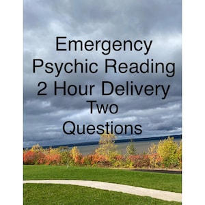 EMERGENCY PSYCHIC READING - 2 hour delivery time frame - Two questions - Intuitive reading - Psychic reading