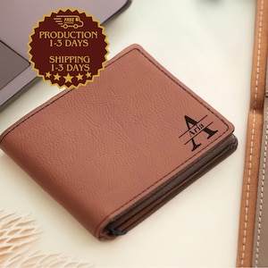 Engraved Dad Gift, Men's Wallet, Custom Monogrammed Wallet, Personalized Wallet, Engraved Wallet, Gift For Him, Groomsman Gift