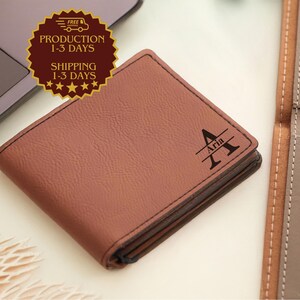 Engraved Dad Gift, Men&#39;s Wallet, Custom Monogrammed Wallet, Personalized Wallet, Engraved Wallet,Gift For Him,Groomsman Gift, Christmas Gift