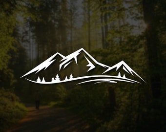 Mountain with River Decals - car decal, window decal, tumbler decal, nature decal, travel decal, laptop decal, phone decal, sticker