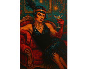 Art Deco Wall Poster, Vintage Glamour Print, Retro Home Decor, 1920s Art Piece, Great Gatsby Wall Art