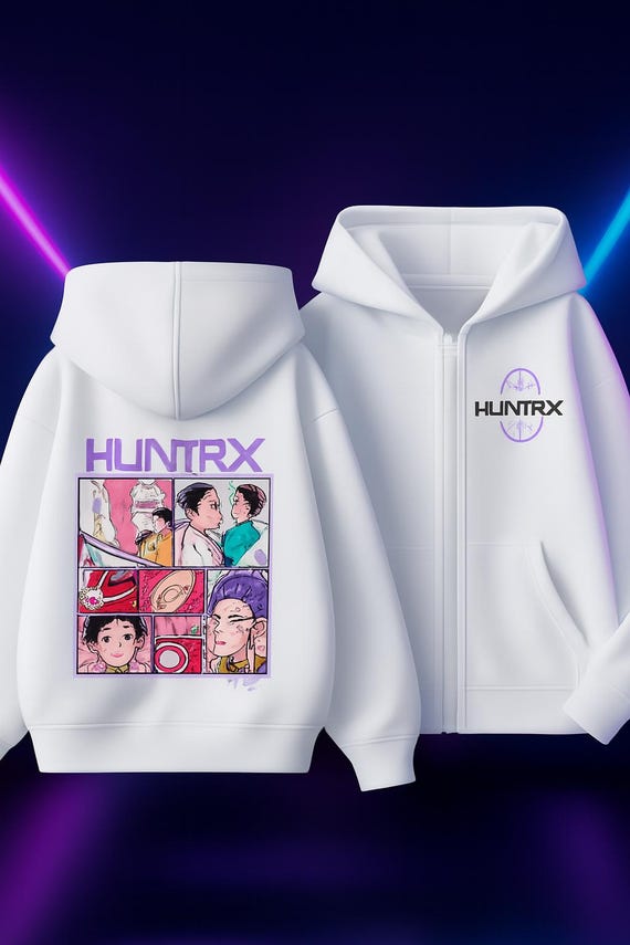 DianShao Huntrix Ensemble Survêtement 2 Pièces – Sweat à Capuche + Jogging Polaire Streetwear Hip-Hop, Chaud & Tendance