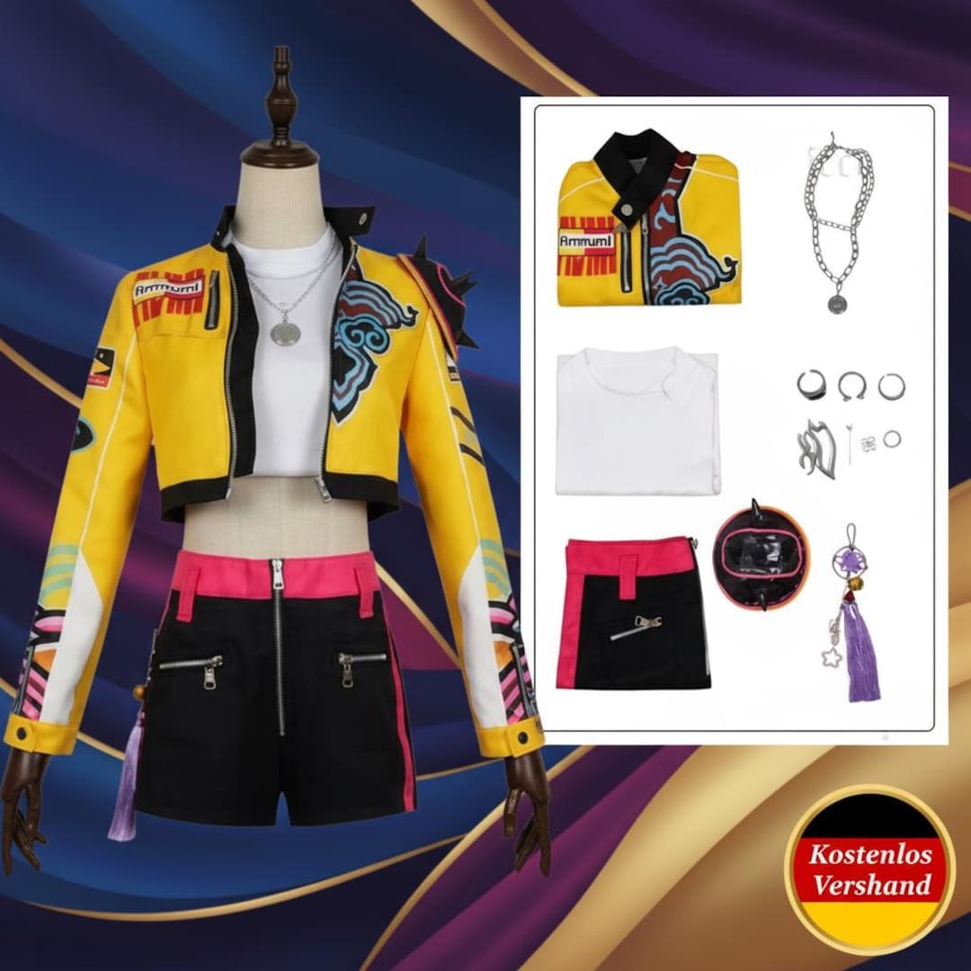 KPOP Huntrix Rumi Cosplay Costume Set: Stage Uniform, Wig Separate ...