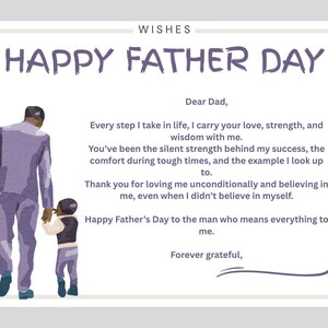 Tarjeta del Día del Padre de un Niño – Regalo del Día del Padre – Carta Emotiva para Papá – Regalo Instantáneo para Papá – Tarjeta Emotiva para Él
