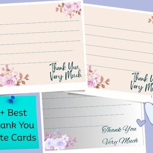 Afdrukbare bloemen bedankkaartsjabloon | Elegante bewerkbare notitiekaart | Digitale download voor bruiloften, douches en persoonlijk gebruik