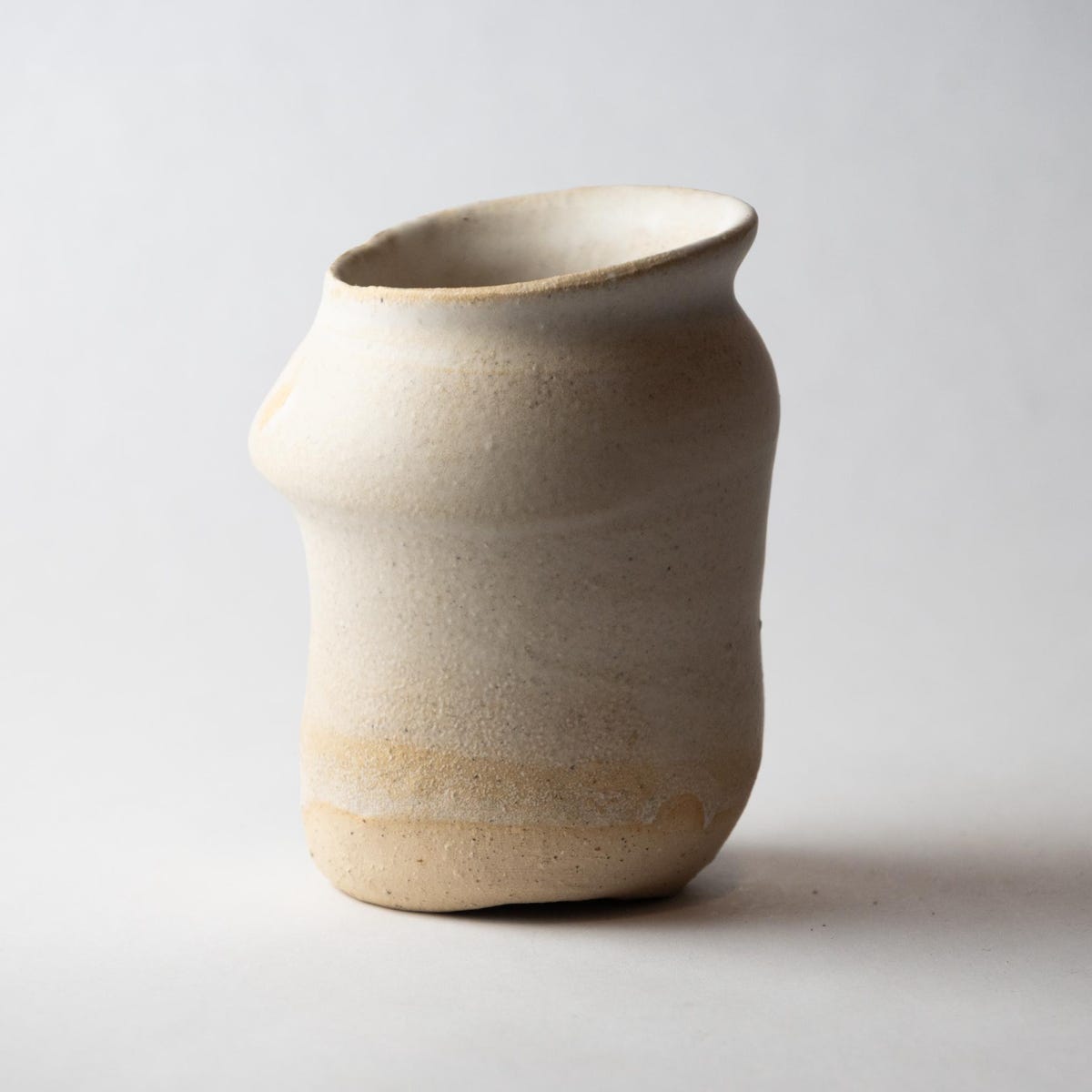 Wonky Handmade Matte Beige Ceramic Vase | Etsy