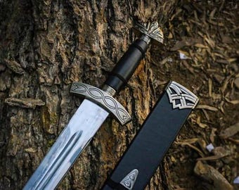 Handmade VIKING Sword Real Damascus Steel Northman Sword Beautiful Gift for him GROOMSMEN Gift Personalized Gift for Men, BIRTHDAY Gift
