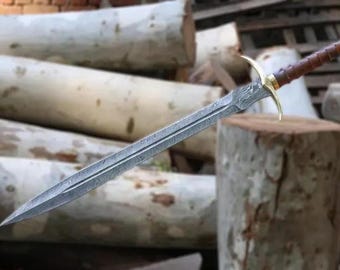Hand Forged Viking Personalized Damascus steel sword | Custom fantasy sword | Collectible Medieval Historical sword | Christmas gift | USA