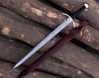 Hand Forged Damascus steel Viking Sword, custom handmade Damascus sword, medieval sword, Viking sword, Father Day gift