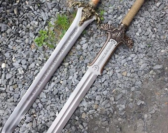 New Pair of CONAN THE BARBARIAN Handmade Atlantean Sword | Stainless Steel Sword | Handmade Sword | Christmas Gift Birthday Gift