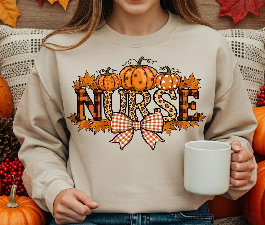 Fall Nurse Background Fall Nurse Gingham Bow Png, Fall Nurse Png, Coquette Nurse Leopard ...