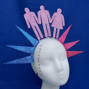 Bisexual crown, Bi flag headpiece, LGBTQ accessory,  pride headband, pride crown, Bi pride outfit, Pride costume, Queer crown, Rainbow crown