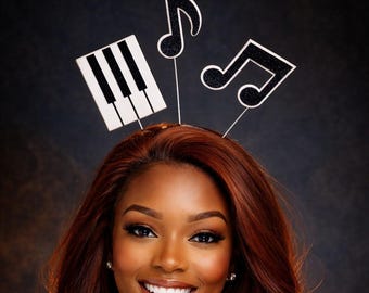 Piano Key Crown, Music Note Headband, Music Lover Hair Accessory, Party Headpiece