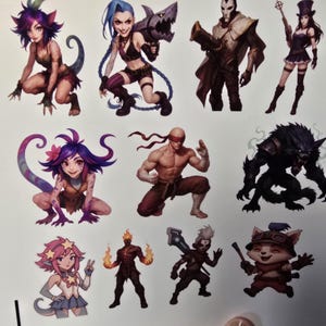 5 cm - League of Legends Aufkleber - weiß glänzendes Vinyl - Lux - Jinx - Ahri - Lee Sin - Kai' Sa - Yasuo