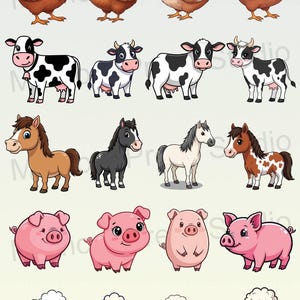 Íconos de animales de granja: paquete PNG y SVG para uso comercial