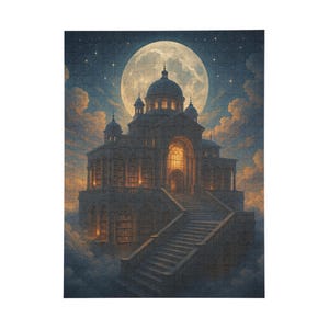 Moonlit Cathedral Puzzle - 1000-Piece Art Jigsaw, Night Sky Decor, Perfect Gift for Puzzle Lovers, Family Game Night, Cozy Evenings