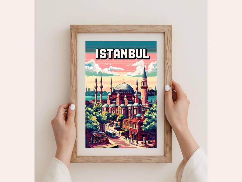 Istanbul Pixel ISTANBUL Pixel Art Print – Ghibli Inspired Digital Poster – Anime Style ...