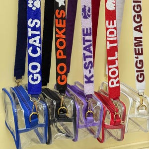 Beaded Gamedays Strap With Clear Bag.