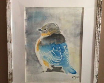 One-of-a-kind Original Watercolor Art - “Bluebird”
