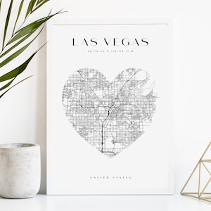 Las Vegas benutzerdefinierte Stadt Karte Druck, druckbare Stadt Poster, digitaler Download Karte Kunst, minimalistische Straßenkarte, moderne Wandkunst, Stadt Karte Geschenk