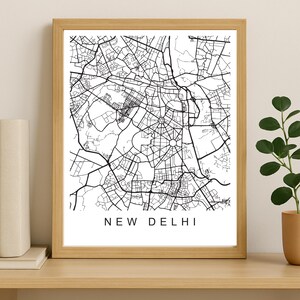 New Delhi City Map Print, Printable City Poster, Digital Download Map Art, Minimalist Street Map, Modern Wall Art, City Map Gift