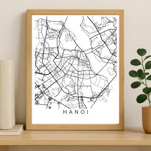 Hanoi City Karte Karte, druckbare Stadt Poster, digitaler Download Karte, Minimalistische Straßenkarte, moderne Wandkunst, Stadt Karte Geschenk