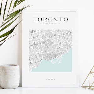 Toronto City Map Print, Printable City Poster, Digital Download Map Art, Minimalist Street Map, Modern Wall Art, City Map Gift