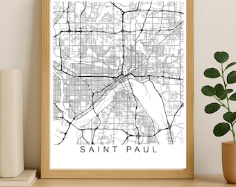Impresión del mapa de la ciudad de San Pablo, póster imprimible, descarga digital, mapa callejero minimalista, arte mural moderno, mapa de la ciudad para regalar