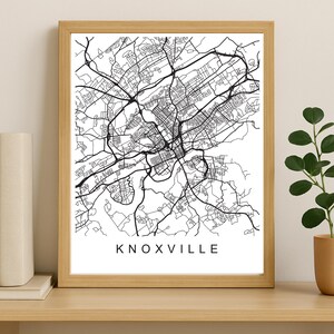 Knoxville City Map Print, Printable City Poster, Digital Download Map Art, Minimalist Street Map, Modern Wall Art, City Map Gift