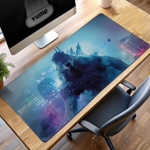 Godzilla Gaming Mouse Pad, Monster King Desk Mat, Epic Kaiju Battle Mat, Office Desk Gift for Sci-Fi Fans