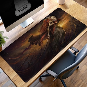 Malenia Elden Ring Gaming Mouse Pad: Epic Boss Desk Mat