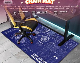 Iron Man Mark Blueprint Mouse Pad – Stark Industries Arc Reactor Suit  Schematic Desk Mat, Marvel Tech Gift, Hero Setup