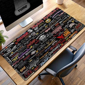 Iron Maiden Metal Band Mouse Pad, Heavy Metal Desk Mat, Rock Band Logo Gaming Mat, Music Fan Gift, Desk Decor for Metalheads