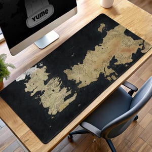 Game of Thrones Westeros Map Mouse Pad, GOT Desk Mat, Fantasy World Map Gaming Pad, Westeros Desk Decor, GOT Fan Gift
