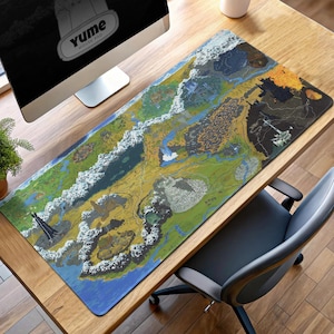 Middle-earth Fantasy Map Gaming Mouse Pad, LOTR Desk Mat, Tolkien World Map Mouse Pad, Lord of the Rings Adventure Mat,Gamer Desk Accessory