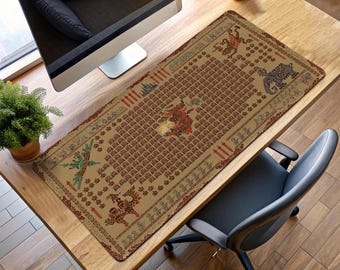 Ancient Zelda Tapestry Mouse Pad - Hylian Symbolic Art Desk Mat, Breath of the Wild Inspired Gaming Mat, Fantasy Gift