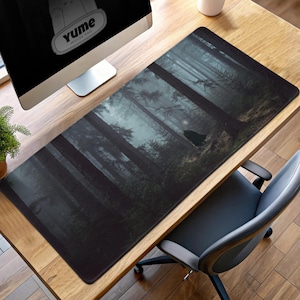 Berserk Dark Forest Gaming Mouse Pad, Guts in Misty Woods Desk Mat, Anime-Inspired Gift for Gamers