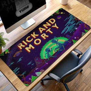 Rick and Morty Portal Mouse Pad, Sci-Fi Cartoon Desk Mat, Galactic Adventure Gaming Mat, Funny Desk Accessory, Fan Gift