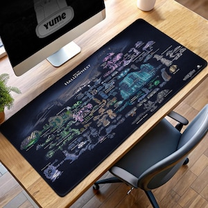 Hollow Knight Hallownest Map Gaming Desk Mat, Indie Game Mouse Pad, Large Metroidvania Desk Mat, Fantasy World Map Mousepad, Gift for Gamers