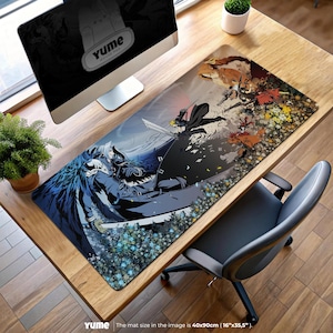 Final Fantasy VII Mouse Pad - Cloud vs Sephiroth Battle Design with Party Heroes, FF7 Remake Gaming Desk Mat, RPG Decor