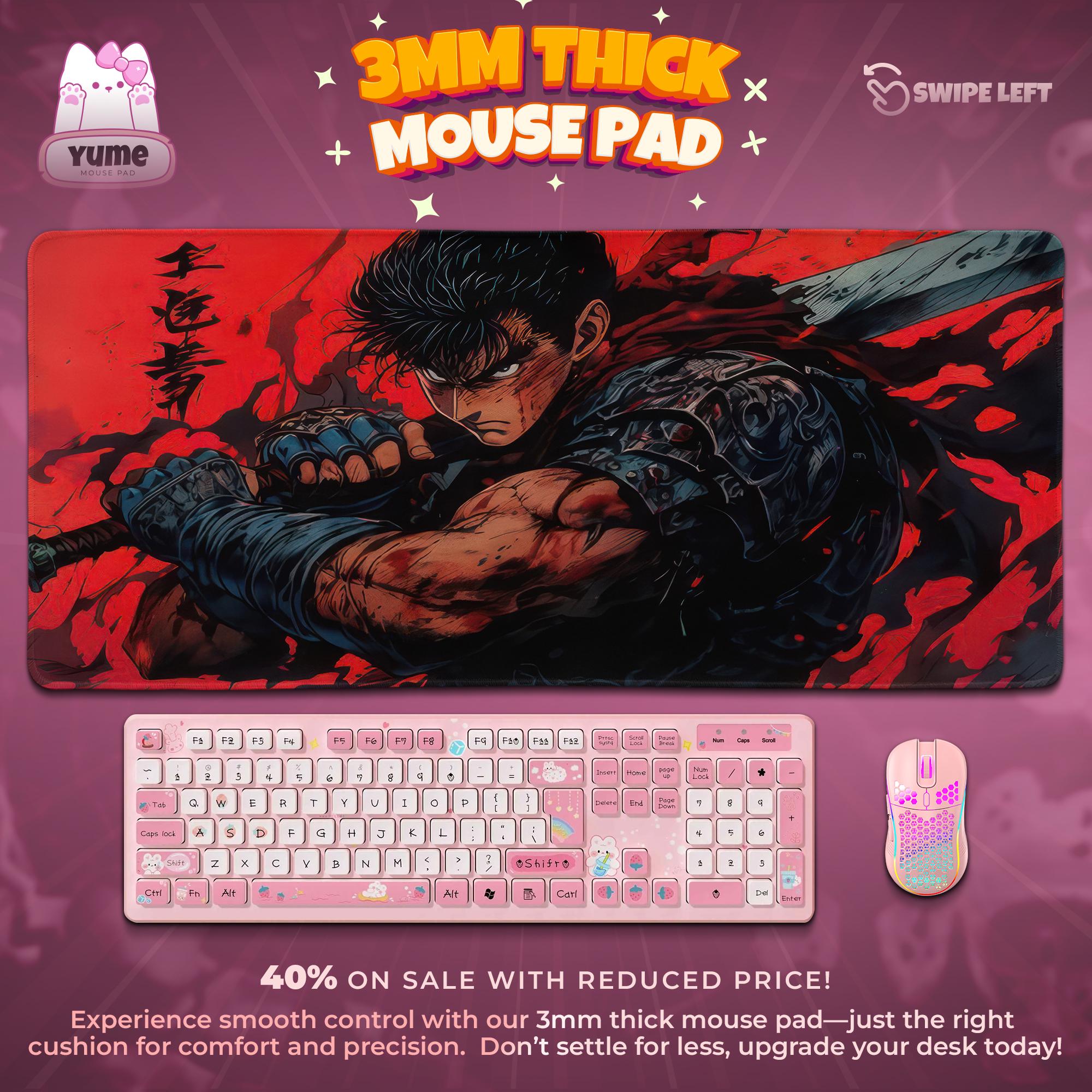 ベルセルク ゲーミングマウスパッド、ガッツ アニメ デスクマット