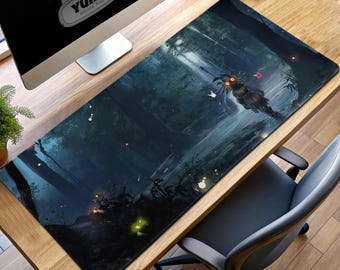 Majora&#39;s Mask Gaming Mouse Pad, Zelda Desk Mat, Mysterious Hyrule Forest Design, Gamer Gift, Collector&#39;s Edition Desk Mat
