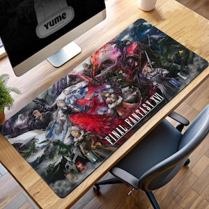 Final Fantasy XVI Desk Mat - Anime Gaming Mouse Pad with Iconic Characters Design, Gaming Table Cushion, Gift for Gamers, Desk Decor