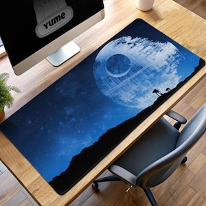 Star Wars Death Star Gaming Mouse Pad, Galactic Empire Desk Mat, Sci-Fi XXL Pad, Star Wars Decor, Jedi Gift