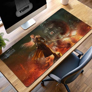 Final Fantasy Sephiroth Gaming Mouse Pad, FFVII Desk Mat, Large RPG Desk Pad for Gamers and Collectors