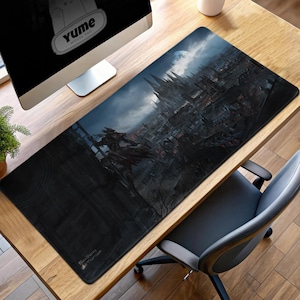 Tapis de souris gaming Bloodborne Yharnam Cityscape : tapis de bureau gothique Soulsborne