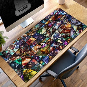 League of Legends Champs Gaming Mauspad, LoL Schreibtischunterlage für Gamer, mehrfarbiges Champion Collage Design