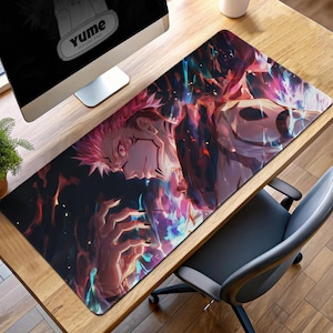 Sukuna Cursed Energy Mouse Pad - Jujutsu Kaisen Anime Desk Mat, King of Curses Gaming Pad, Anime Fan Gift