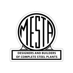 Mesta Machine Company Sticker Vintage Steel Plant Builder Logo Decal Matte Finish Industrial History Badge for Tools and Gear